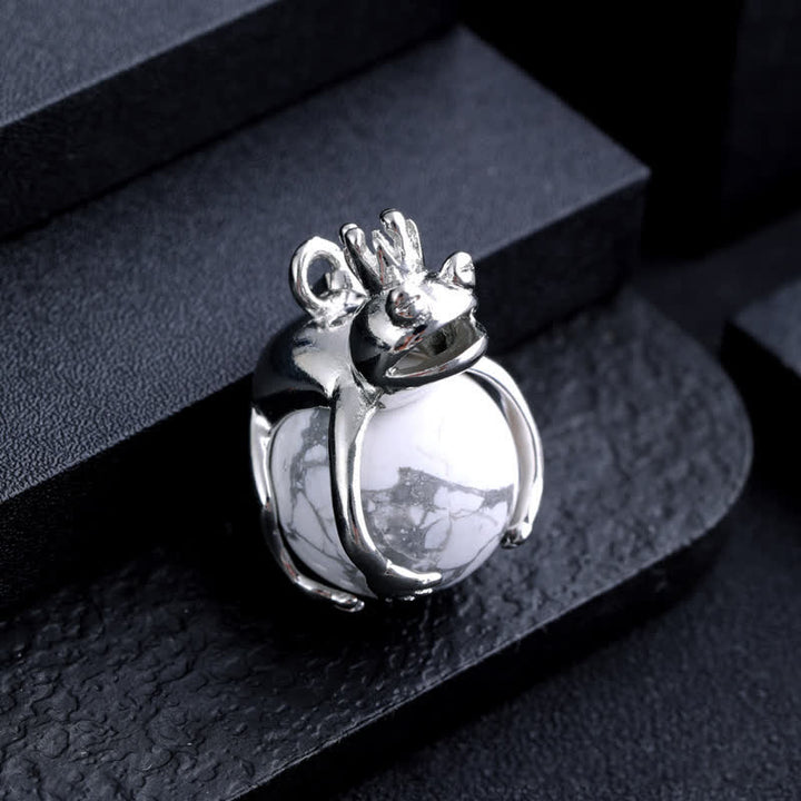 Collier pendentif en pierre naturelle avec grenouille drôle Olivenorma