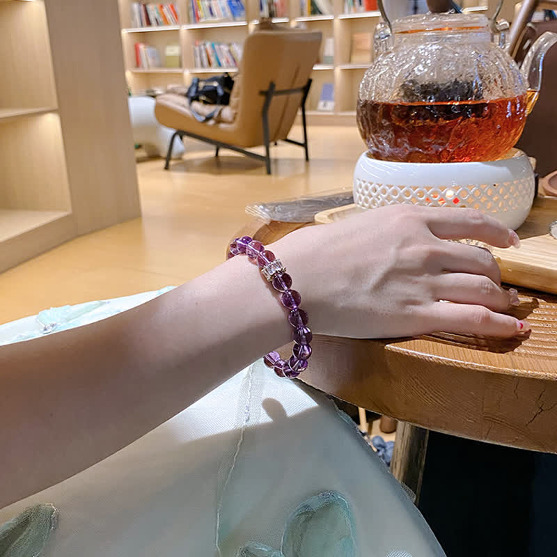 Bracelet en perles d'améthyste naturelle Olivenorma « Previewer »