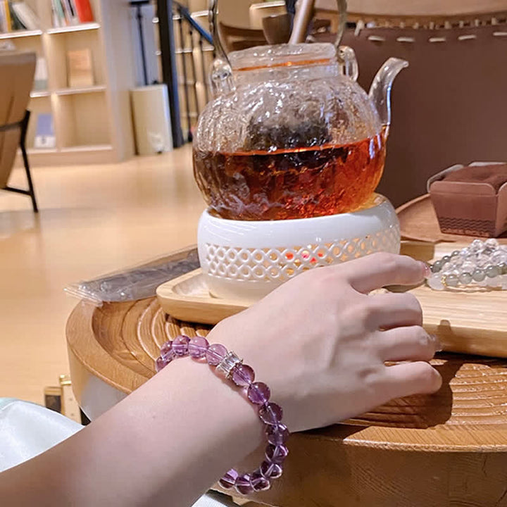 Bracelet en perles d'améthyste naturelle Olivenorma « Previewer »