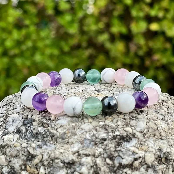 Bracelet en perles de pierre naturelle multicolore Olivenorma