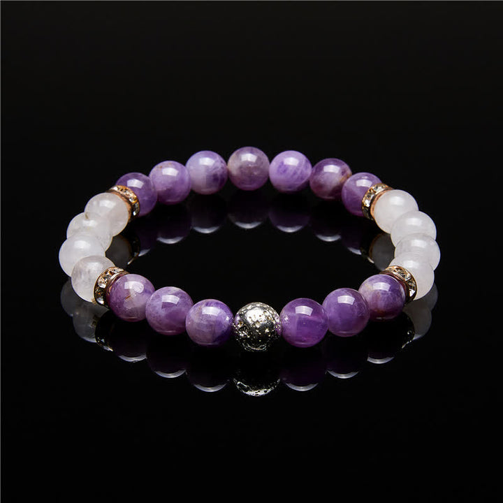 Bracelet de perles en cristal transparent améthyste Olivenorma