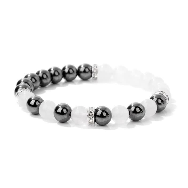 Bracelet en perles contrastées multicolores en pierre naturelle Olivenorma