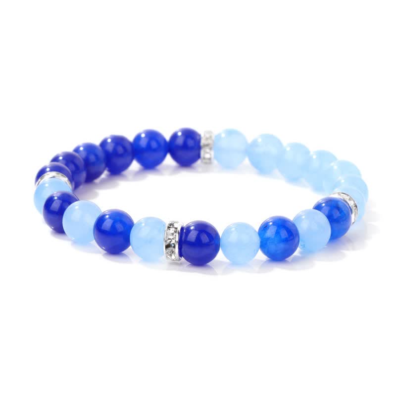 Bracelet en perles contrastées multicolores en pierre naturelle Olivenorma