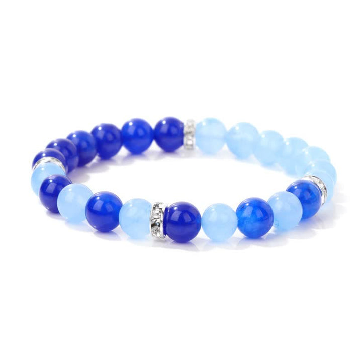 Bracelet en perles contrastées multicolores en pierre naturelle Olivenorma