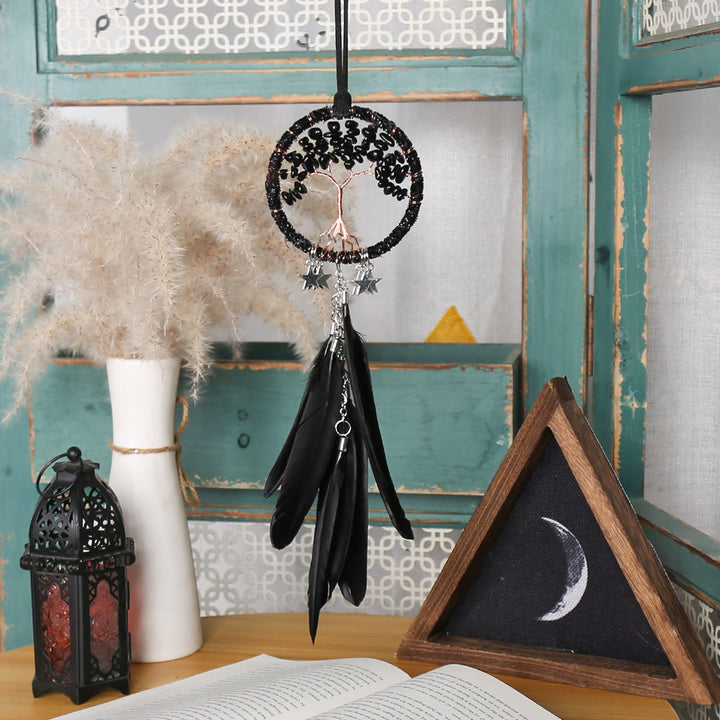 Ornement à suspendre attrape-rêves en pierres précieuses Arbre de vie Olivenorma