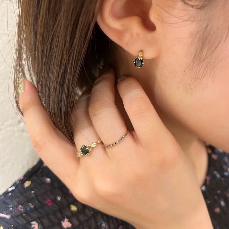 Ensemble de bijoux avec bague et collier en péridot naturel et émeraude Olivenorma