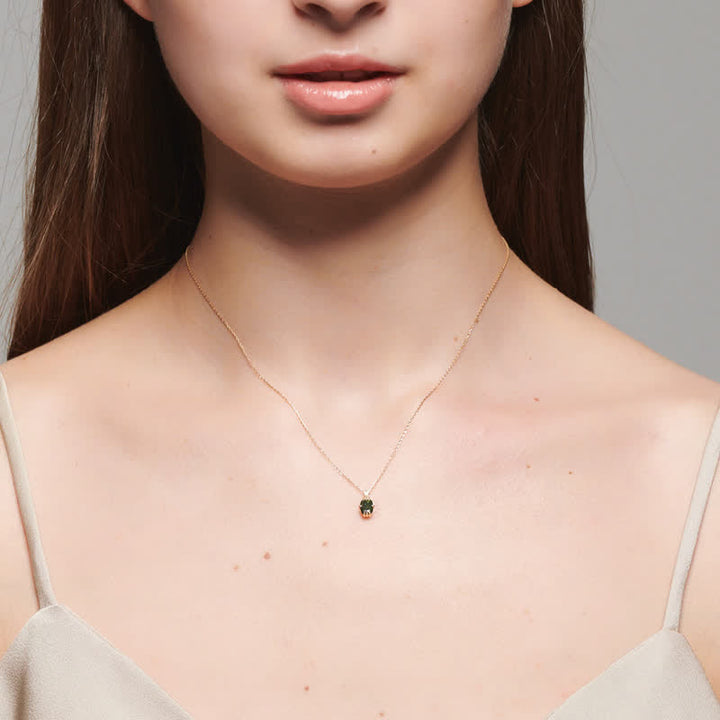 Ensemble de bijoux avec bague et collier en péridot naturel et émeraude Olivenorma