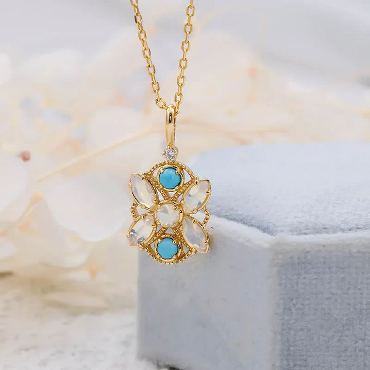 Ensemble de bijoux avec bague et collier en opalite turquoise naturelle Olivenorma