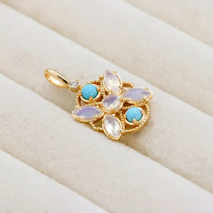 Ensemble de bijoux avec bague et collier en opalite turquoise naturelle Olivenorma