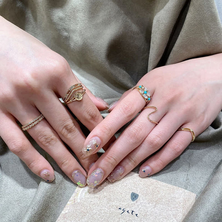 Ensemble de bijoux avec bague et collier en opalite turquoise naturelle Olivenorma