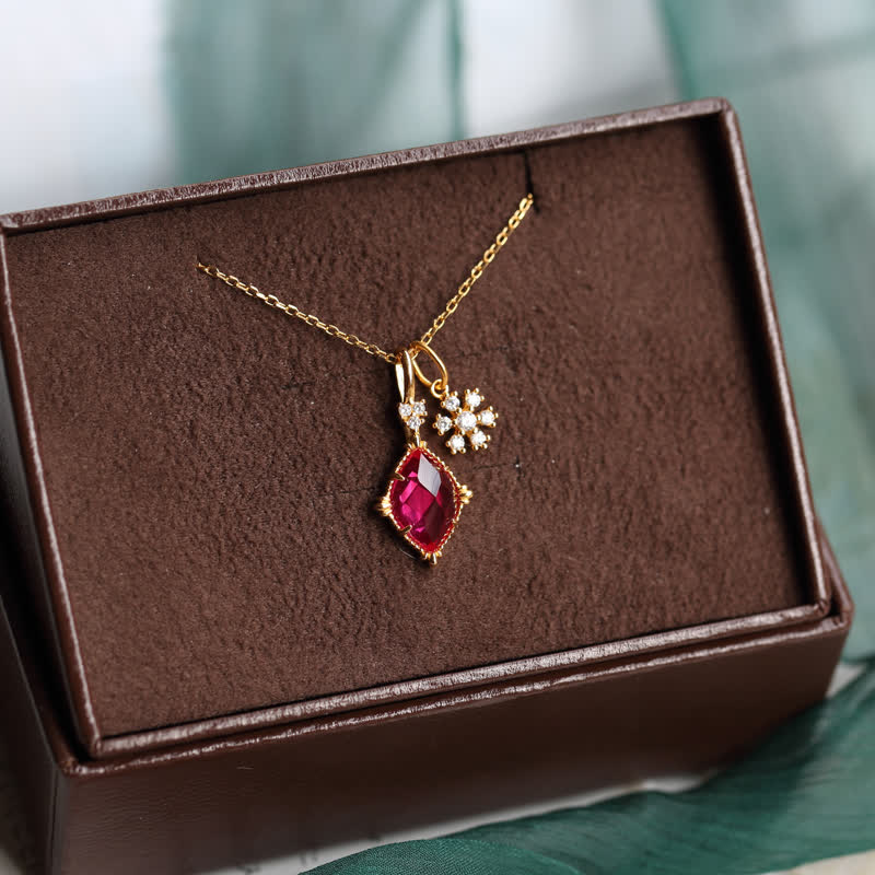 Ensemble de bijoux avec bague, boucles d'oreilles et collier en grenat naturel Olivenorma