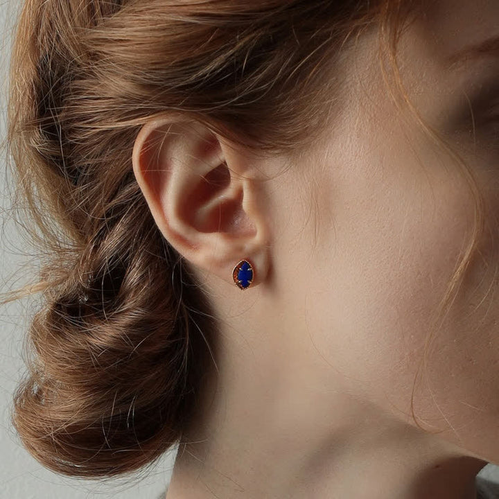 Ensemble de bijoux en forme de marquise avec opale bleue naturelle Olivenorma