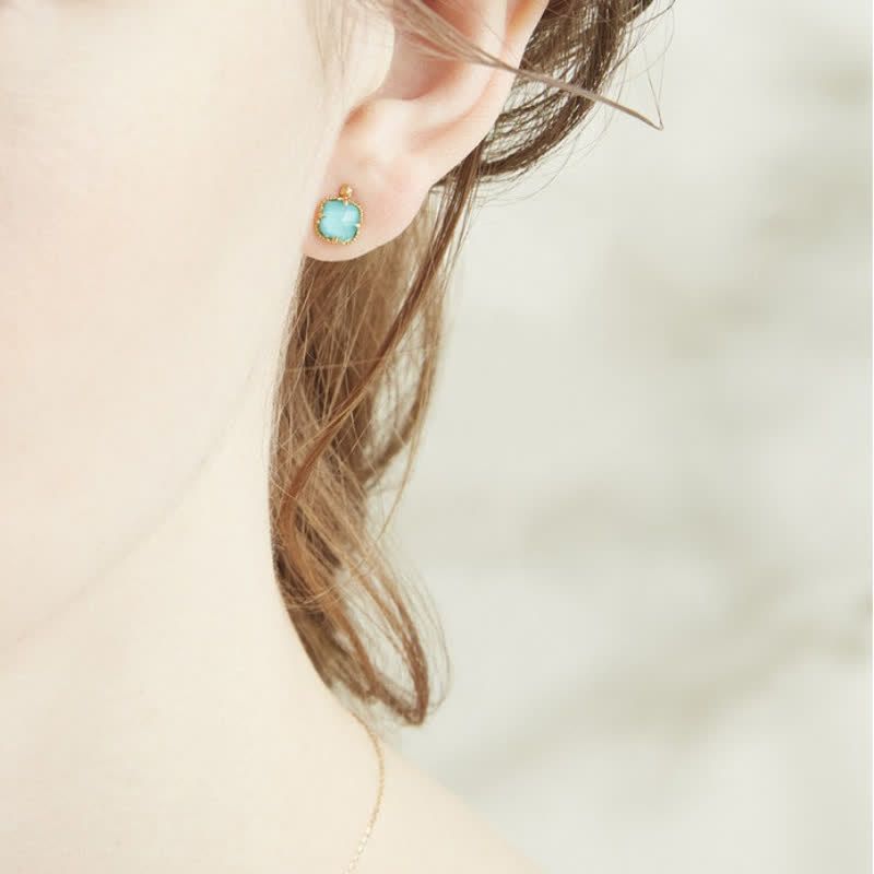 Ensemble de bijoux avec collier, boucles d'oreilles et bague en aigue-marine naturelle Olivenorma