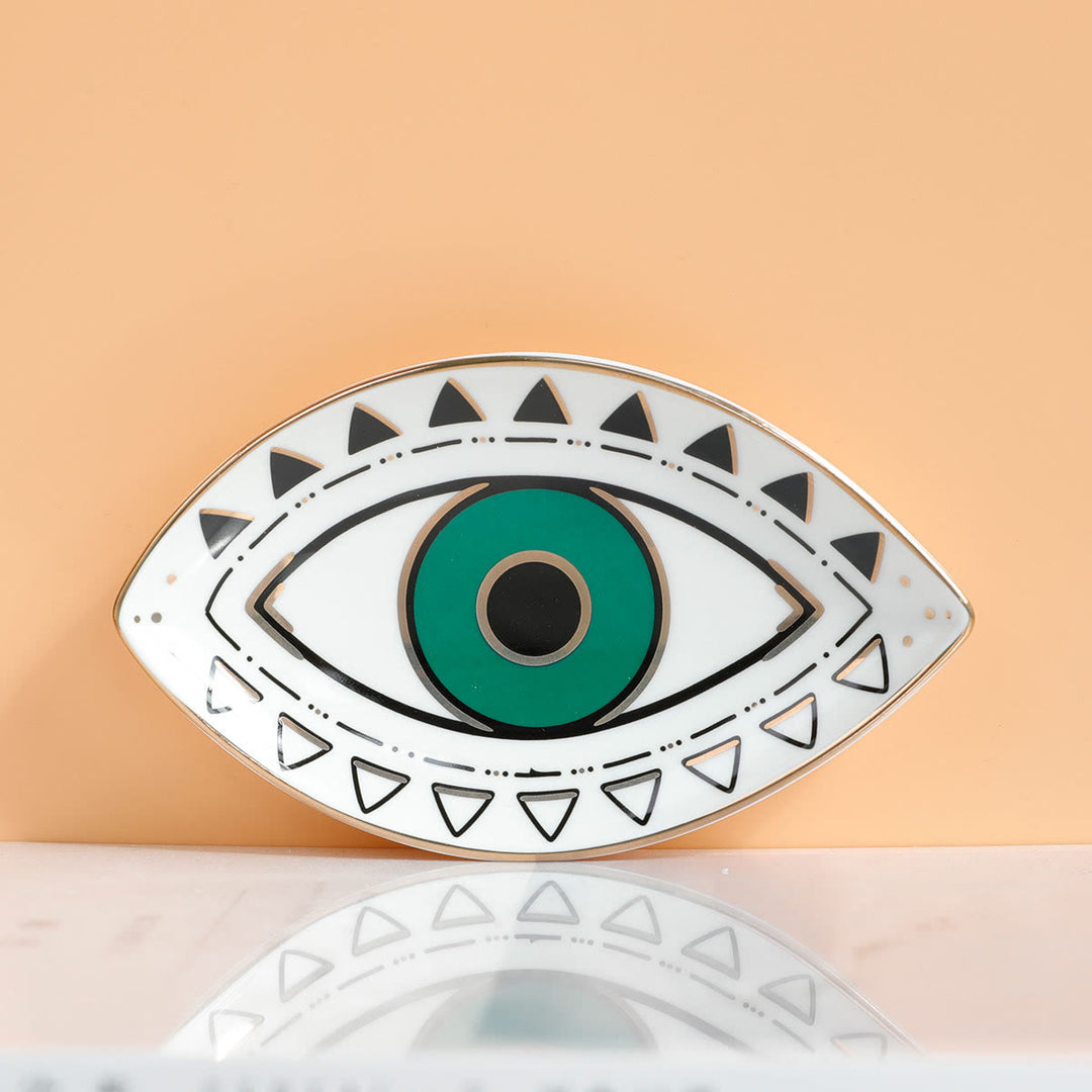 Plateau porte-bijoux en céramique Olivenorma Evil Eye