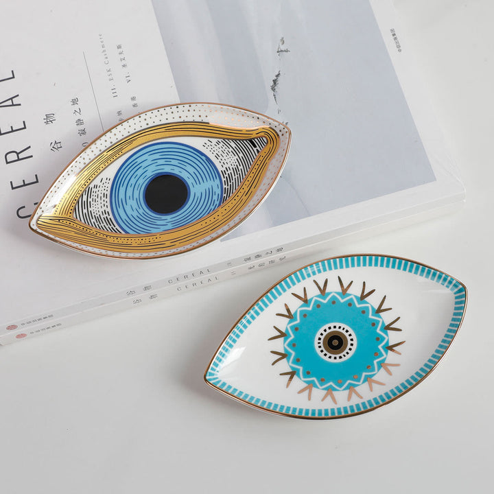 Plateau porte-bijoux en céramique Olivenorma Evil Eye