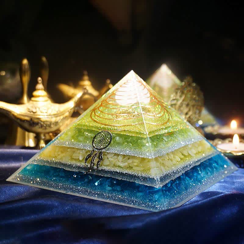 Pyramide d'orgone en pierre naturelle Olivenorma « Healing Dreams »