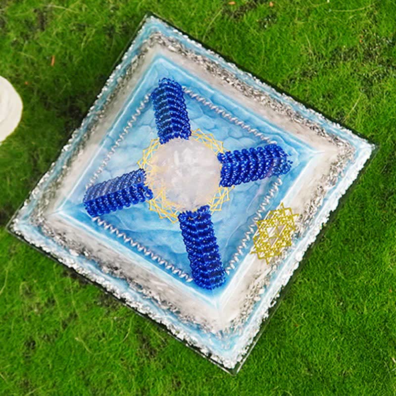 Pyramide d'orgone en pierre naturelle multifonctionnelle de guérison Olivenorma