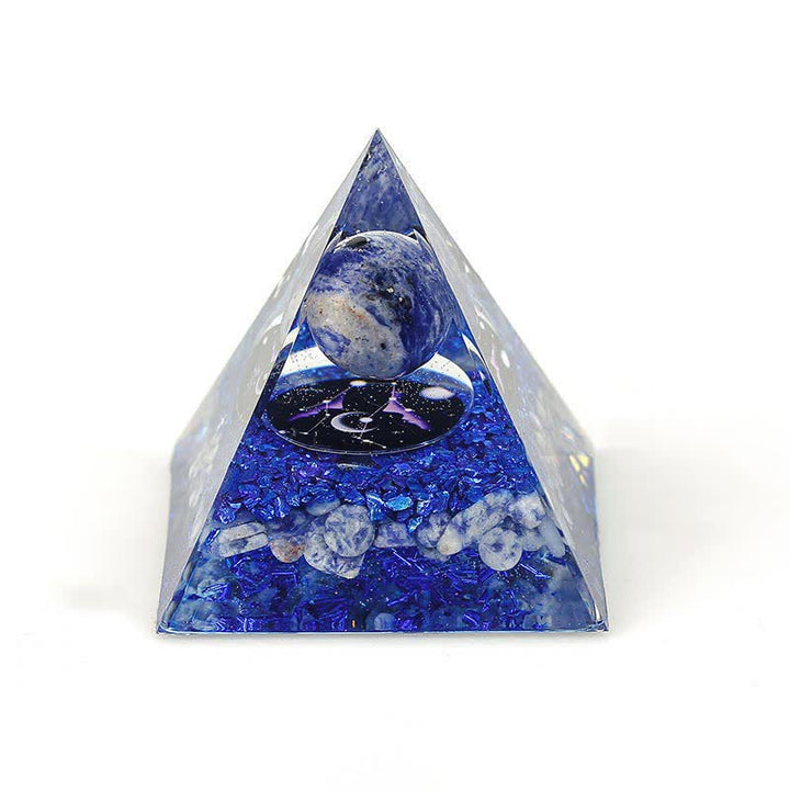 Pyramide d'orgone constellation en pierre naturelle Olivenorma de 6 cm