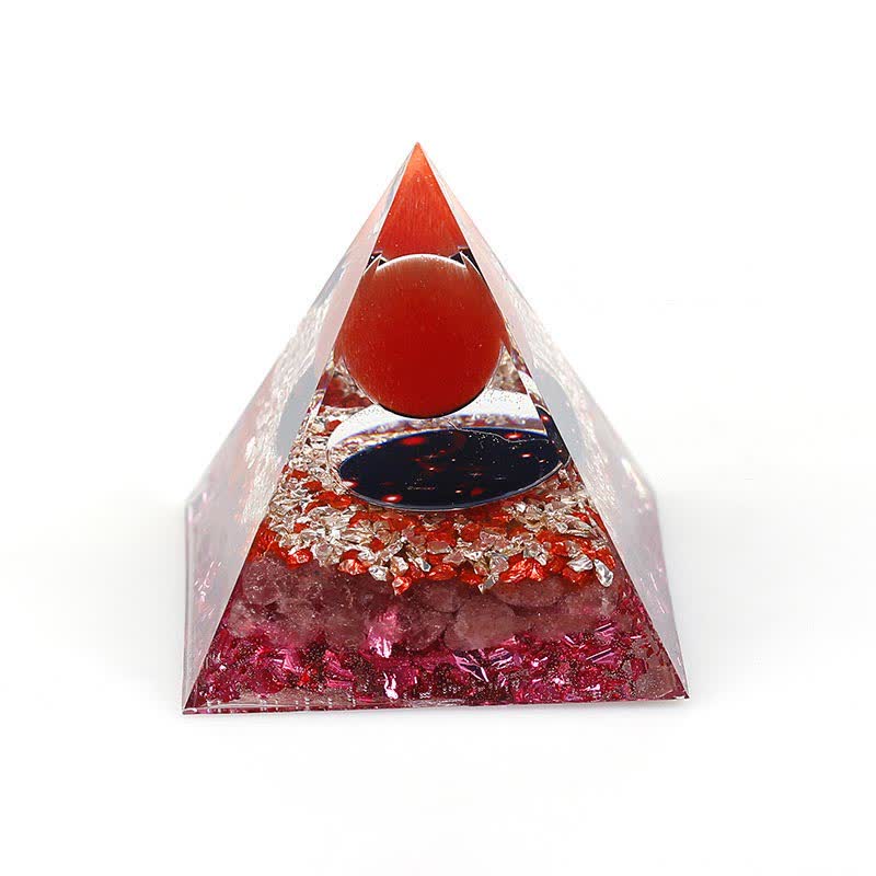Pyramide d'orgone constellation en pierre naturelle Olivenorma de 6 cm