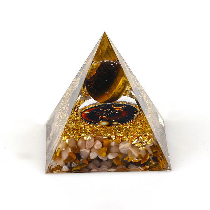 Pyramide d'orgone constellation en pierre naturelle Olivenorma de 6 cm