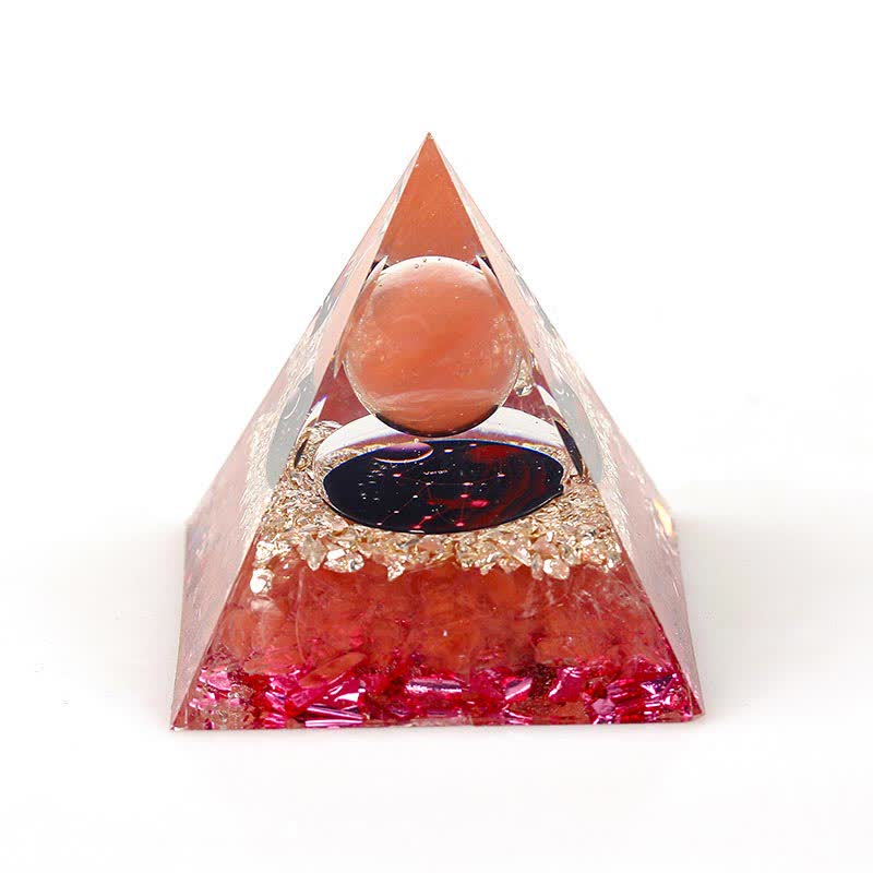 Pyramide d'orgone constellation en pierre naturelle Olivenorma de 6 cm