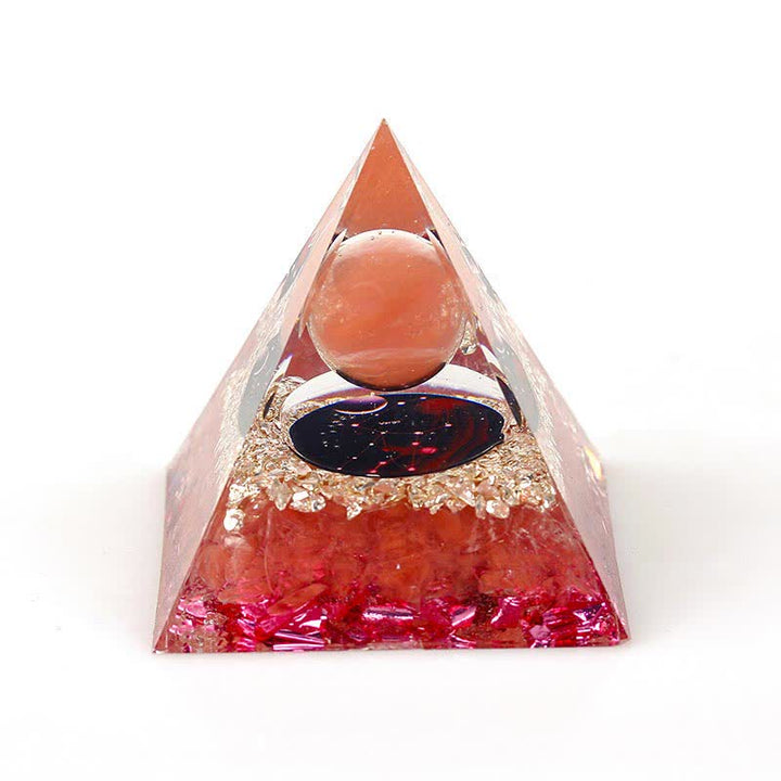 Pyramide d'orgone constellation en pierre naturelle Olivenorma de 6 cm