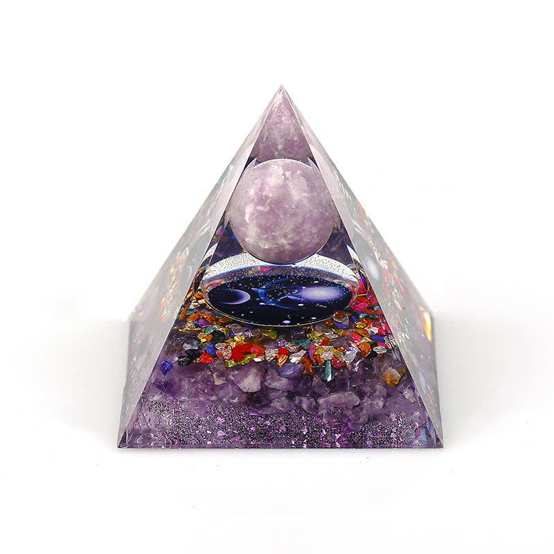 Pyramide d'orgone constellation en pierre naturelle Olivenorma de 6 cm