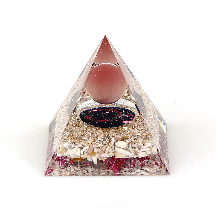 Pyramide d'orgone constellation en pierre naturelle Olivenorma de 6 cm