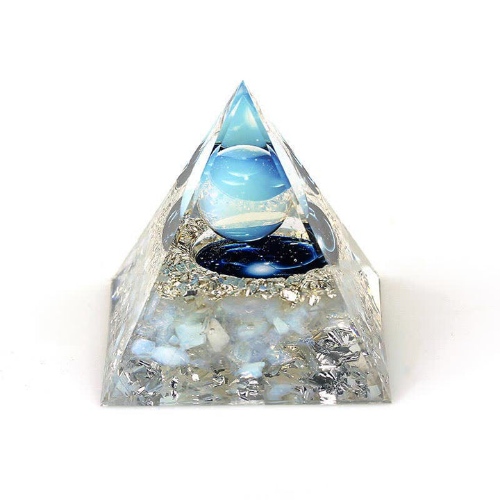 Pyramide d'orgone constellation en pierre naturelle Olivenorma de 6 cm