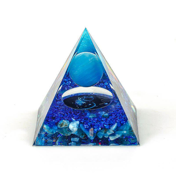 Pyramide d'orgone constellation en pierre naturelle Olivenorma de 6 cm