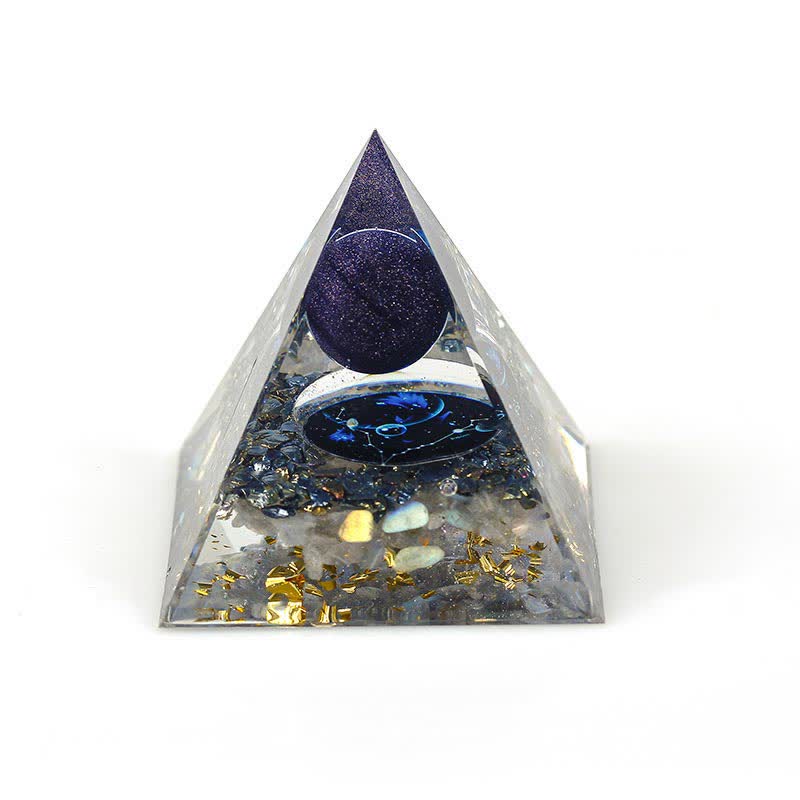 Pyramide d'orgone constellation en pierre naturelle Olivenorma de 6 cm