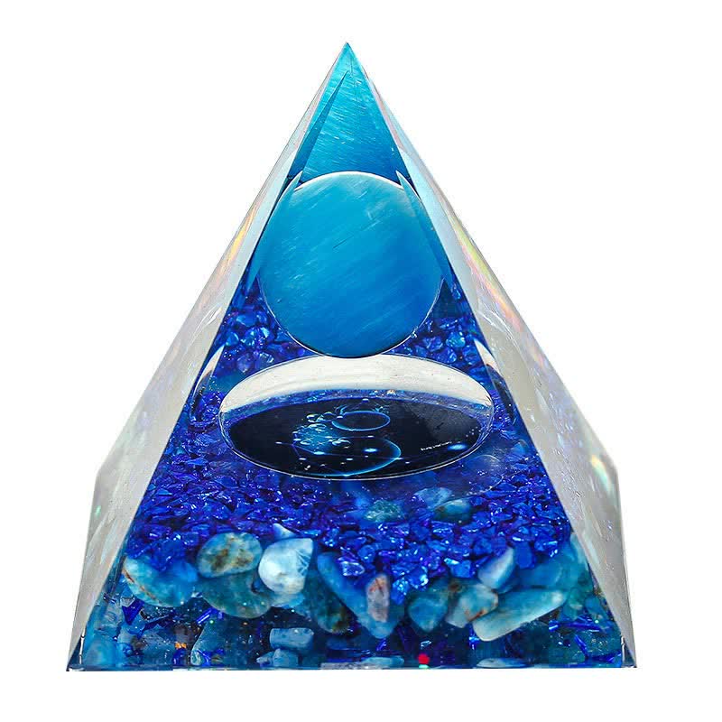 Pyramide d'orgone constellation en pierre naturelle Olivenorma de 6 cm