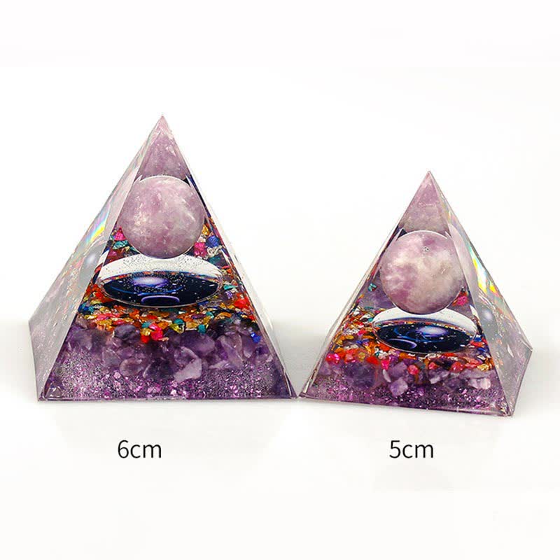 Pyramide d'orgone constellation en pierre naturelle Olivenorma de 6 cm