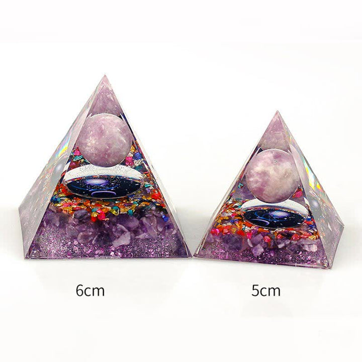 Pyramide d'orgone constellation en pierre naturelle Olivenorma de 6 cm