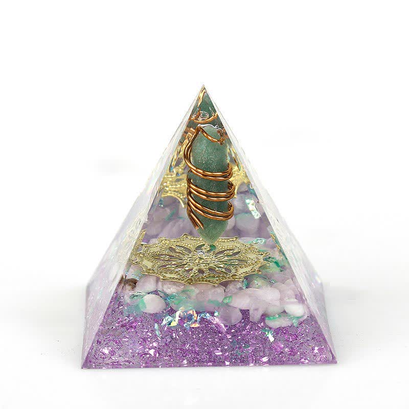 Pyramide d'orgone à prisme hexagonal en cristal naturel Olivenorma de 6 cm