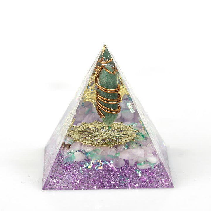 Pyramide d'orgone à prisme hexagonal en cristal naturel Olivenorma de 6 cm
