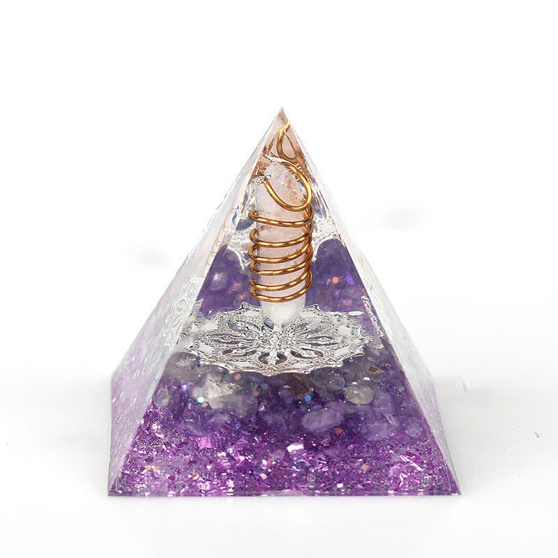 Pyramide d'orgone à prisme hexagonal en cristal naturel Olivenorma de 6 cm