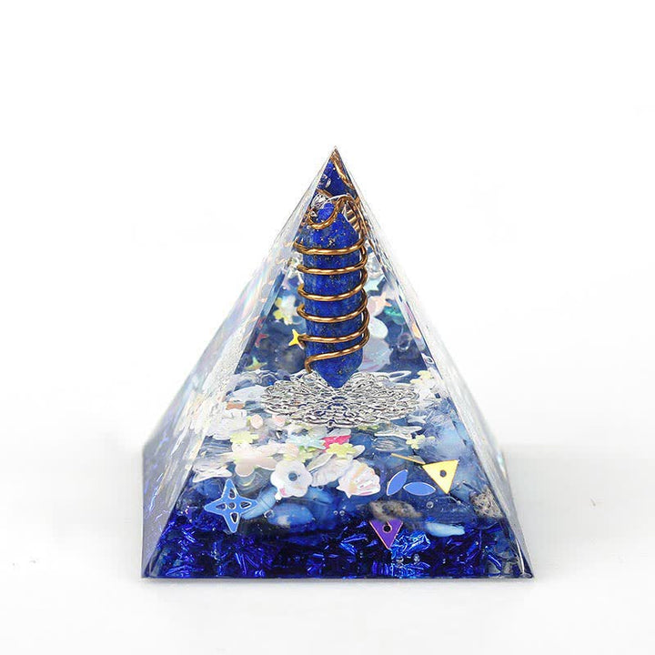 Pyramide d'orgone à prisme hexagonal en cristal naturel Olivenorma de 6 cm