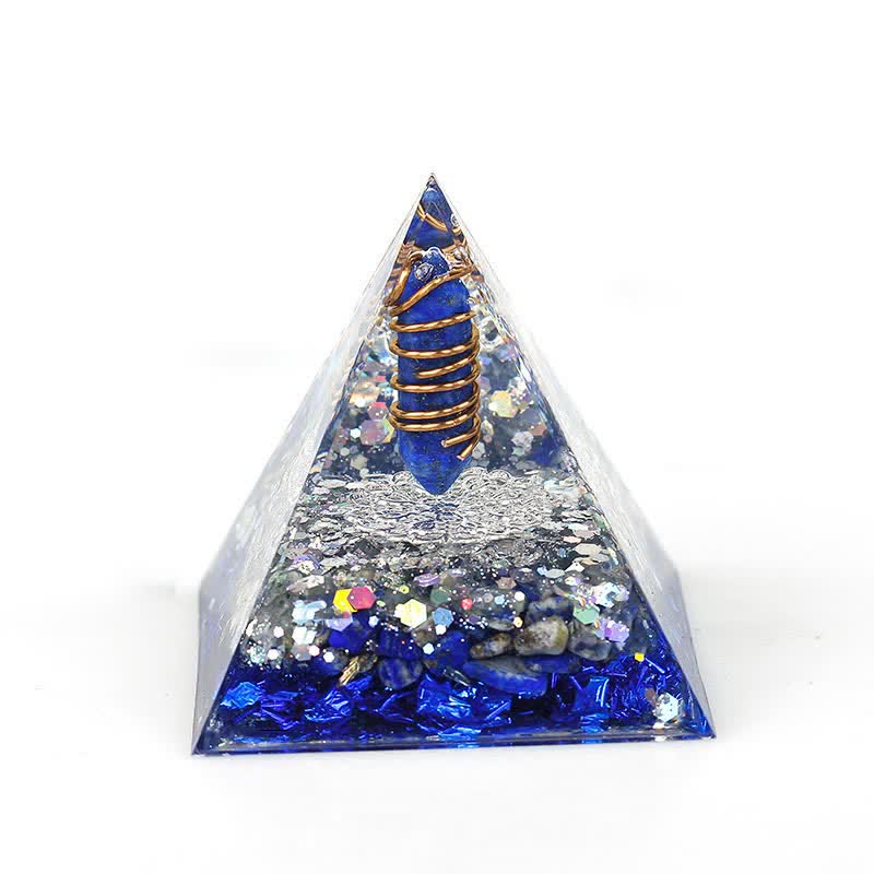 Pyramide d'orgone à prisme hexagonal en cristal naturel Olivenorma de 6 cm