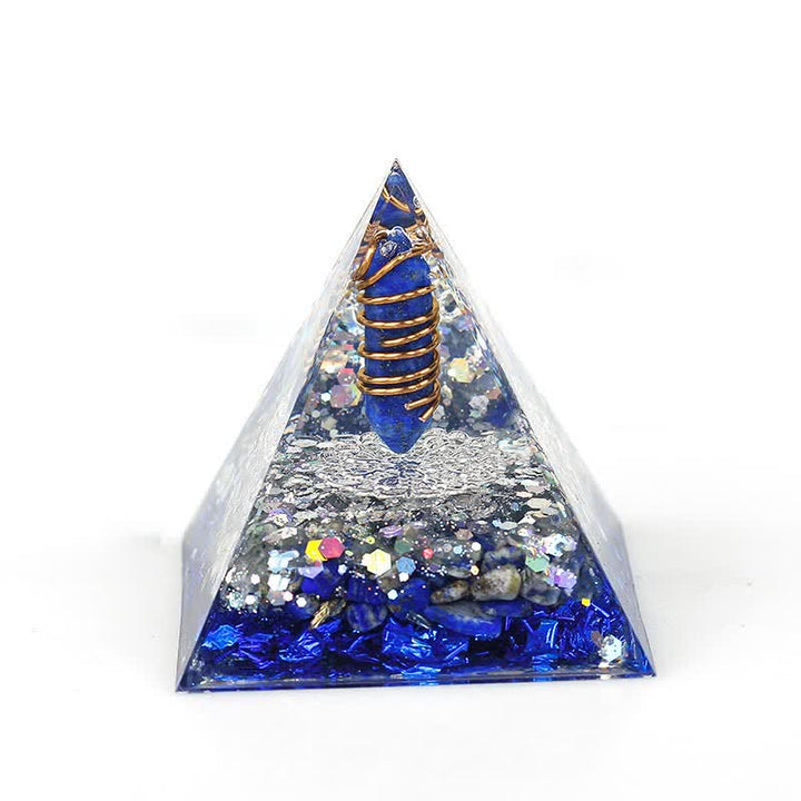 Pyramide d'orgone à prisme hexagonal en cristal naturel Olivenorma de 6 cm