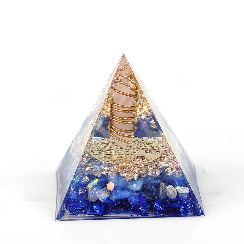 Pyramide d'orgone à prisme hexagonal en cristal naturel Olivenorma de 6 cm