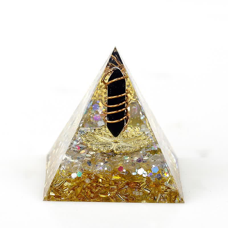 Pyramide d'orgone à prisme hexagonal en cristal naturel Olivenorma de 6 cm
