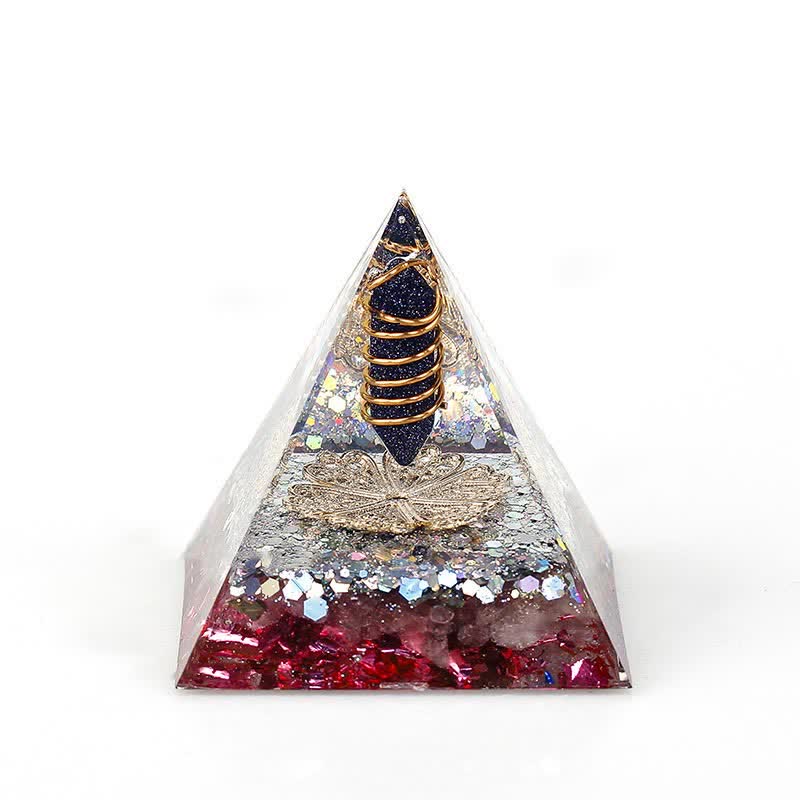 Pyramide d'orgone à prisme hexagonal en cristal naturel Olivenorma de 6 cm