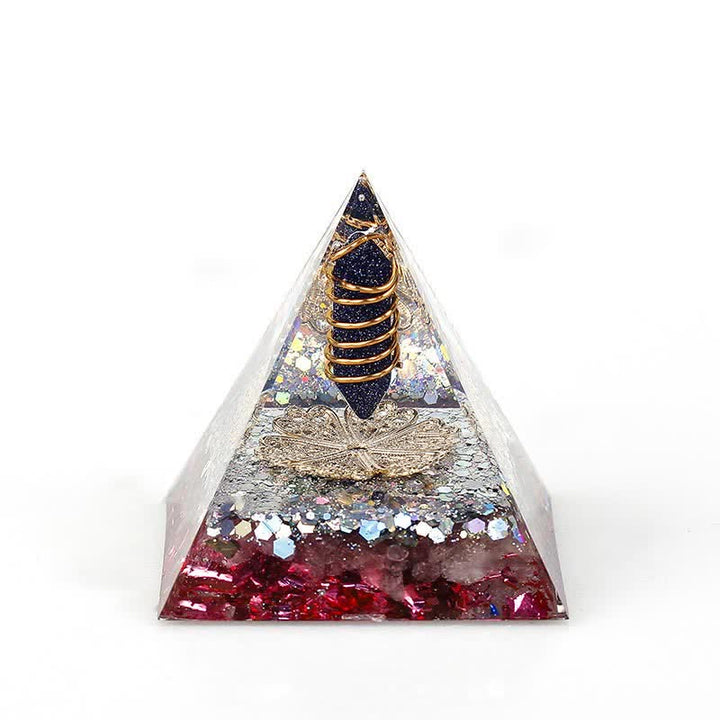 Pyramide d'orgone à prisme hexagonal en cristal naturel Olivenorma de 6 cm
