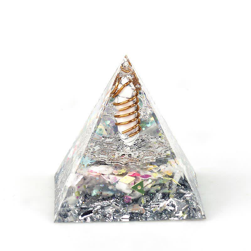 Pyramide d'orgone à prisme hexagonal en cristal naturel Olivenorma de 6 cm