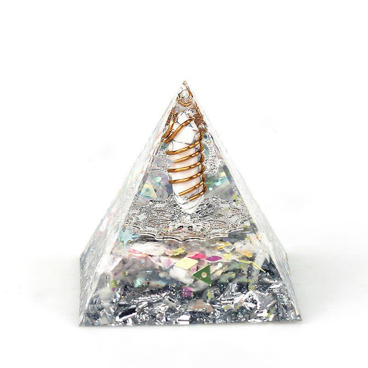 Pyramide d'orgone à prisme hexagonal en cristal naturel Olivenorma de 6 cm