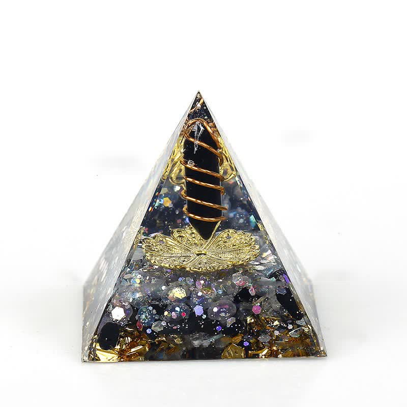 Pyramide d'orgone à prisme hexagonal en cristal naturel Olivenorma de 6 cm