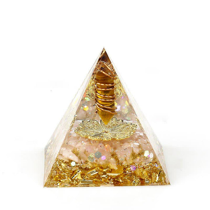 Pyramide d'orgone à prisme hexagonal en cristal naturel Olivenorma de 6 cm