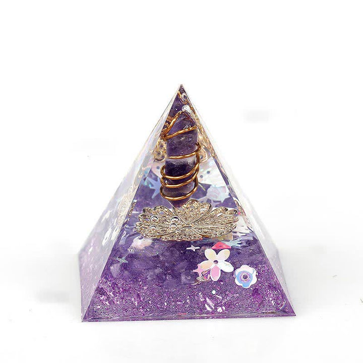 Pyramide d'orgone à prisme hexagonal en cristal naturel Olivenorma de 6 cm