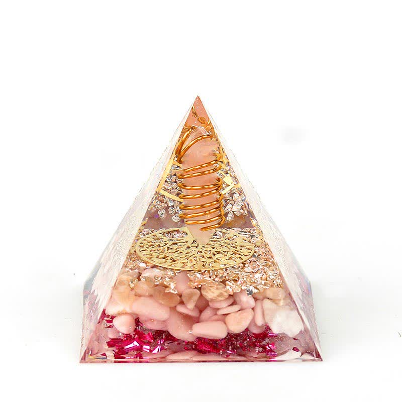 Pyramide d'orgone à prisme hexagonal en cristal naturel Olivenorma de 6 cm
